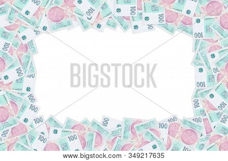 Czech Republic 100 Korun 1997 Bank Note Close Up Bill Pattern
