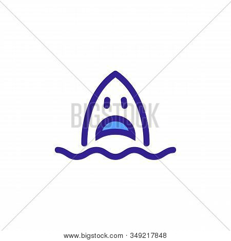 Shark Icon Vector. Thin Line Sign. Isolated Contour Symbol Illustration