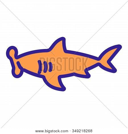 Shark Icon Vector. Thin Line Sign. Isolated Contour Symbol Illustration