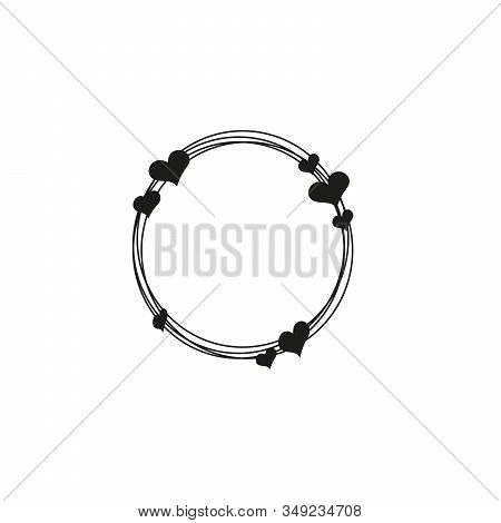 Circle With Heart Vector Illustration Isolated On White Background