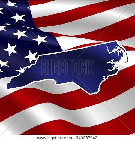 United States, Noth Carolina. On Usa Flag