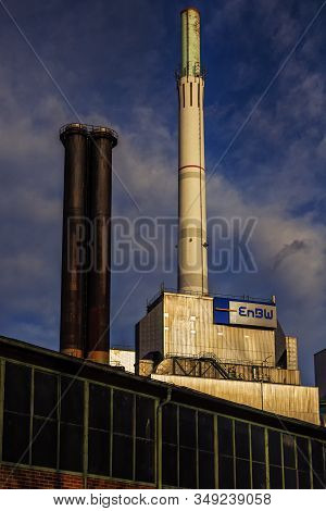 Stuttgart, Germany - February 02,2020: Muenster This Is The Residual-refuse-fired Thermal Power Plan