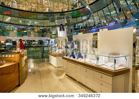 BERLIN, GERMANY - CIRCA SEPTEMBER, 2019: assorted  jewelry on display at Galeries Lafayette in Berlin.