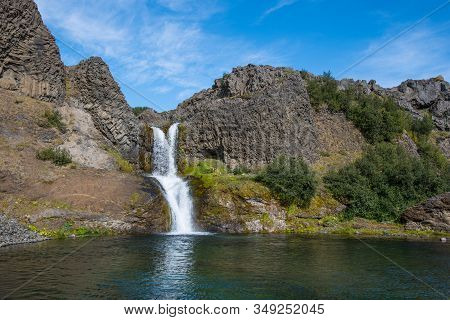 Gjarfoss Waterfall In Gjain In South Iceland