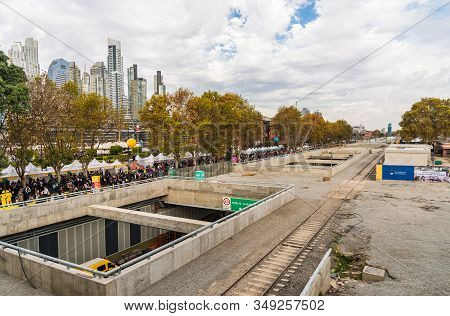 Buenos Aires, Argentina - May 26, 2019: Wide Angle View At Paseo Del Bajo
