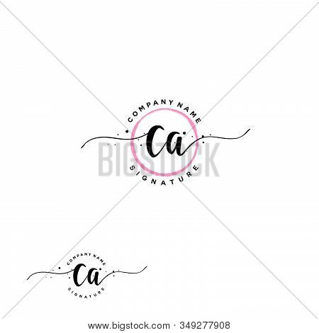 C A Ca Initial Letter Handwriting And  Signature Logo. A Concept Handwriting Initial Logo With Templ