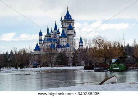 Eskisehir,turkey; January 19,2020: Eskisehir Fairy Tale Castle In 
Sazova Science Art And Culture Pa