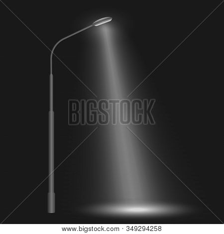 Realistic Street Row Led Lights . Template For Your Design