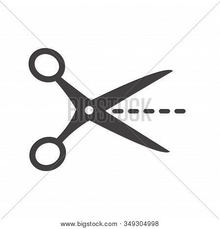 Simple Scissor Icon.  Black And Isolated Vector.