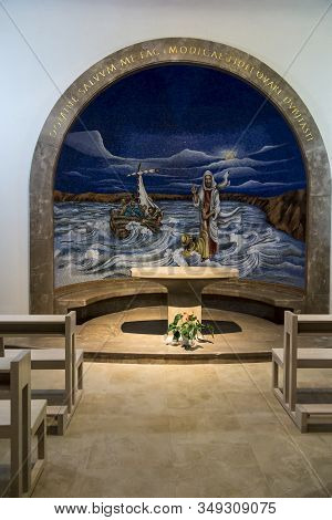 Magdala, Israel, January 26, 2020: Side Altar In The Church In Magdala On The Galilee Lake (tiberiac