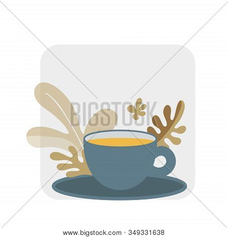 Tea Cup Herbal Big Flat Style Copy Spase