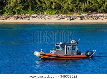 Nassau, Bahamas - February 1, 2018: The United States Coast Guard Is The Coastal Defense And Maritim
