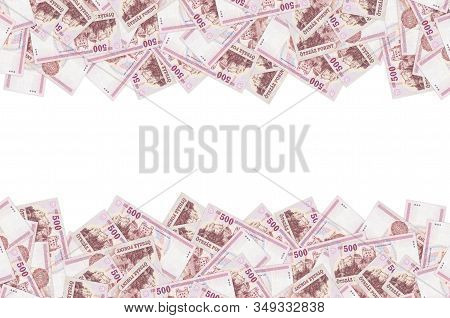 A Sarospatki Var Building On Hungary 500 Forint 1993 Banknote Pattern