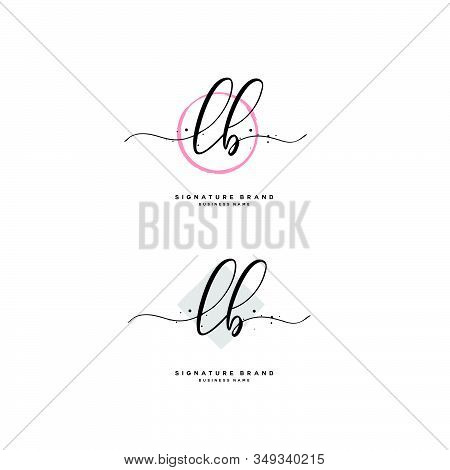 L B Lb Initial Letter Handwriting And  Signature Logo. A Concept Handwriting Initial Logo With Templ