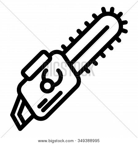 Chainsaw Equipment Icon. Outline Chainsaw Equipment Vector Icon For Web Design Isolated On White Bac