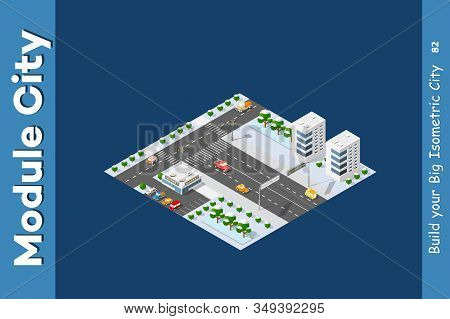 Isometric Of The Modern City Of Stock Illustration