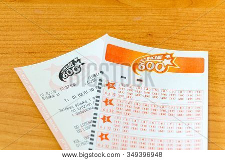 Pruszcz Gdanski, Poland - February 5, 2020: Szybkie 600 Lotto Lottery Ticket From Polish Lotto.