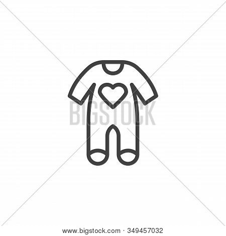 Baby Clothes Bodysuit Line Icon. Jumpsuit Romper Linear Style Sign For Mobile Concept And Web Design