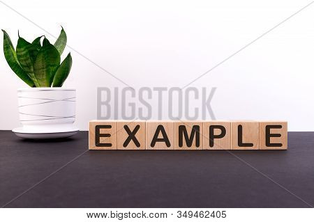 Examples Word Made With Building Blocks On A Light Background