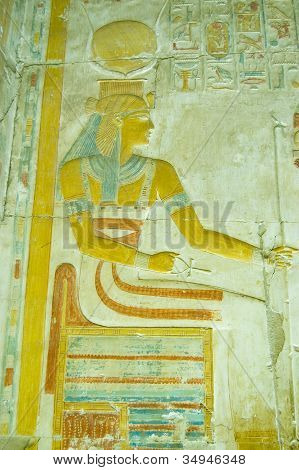 Bogini Hathor płaskorzeźba