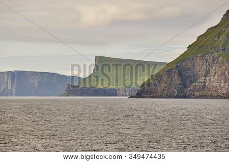 Stora Dimun Dramatic Island In Faroe Archipelago. North Atlantic Ocean
