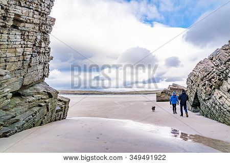 The Beach And Caves At Maghera Beach Near Ardara, County Donegal - Ireland.