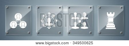 Set Business Strategy, Project Team Base, Project Team Base And Project Team Base. Square Glass Pane
