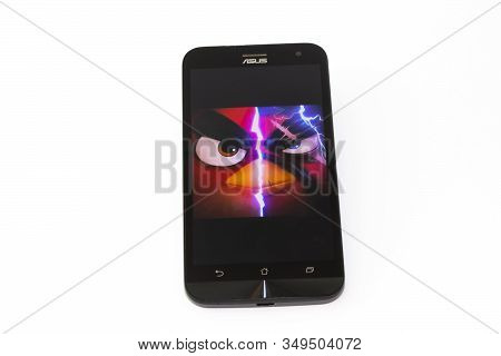 Kouvola, Finland - 23 January 2020: Game Angry Birds Logo On The Screen Of Smartphone Asus