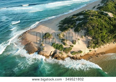 Drone Shot Of A Beach On An Island