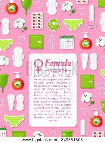 Female Hygiene Banner Template Flat Vector Illustration