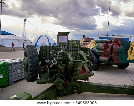 Astana, Kazakhstan - May 25, 2018: Armored Personnel Carrier Btr-80a At The Kadex Exhibition