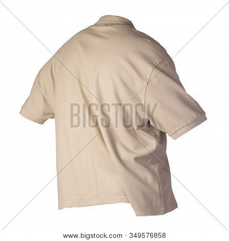 Short Sleeved Hakki T-shirt Isolated On White Background Cotton Shirt . Casual Style