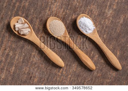 Yeast On Wood Background