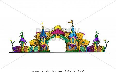 Fragment Of The Facade And Design Of The Entrance To The Park