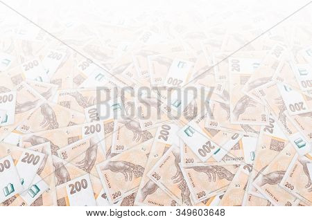 Czech Republic 200 Korun 1998 Bank Note Close Up Bill Pattern