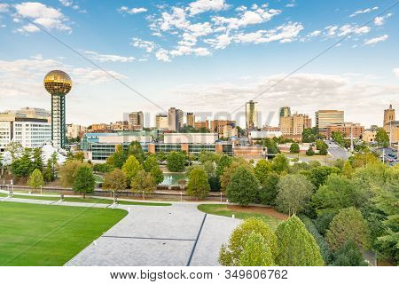 Knoxville, Tn - October 9, 2019: Daytime City Skyline Of Downtown Knoxville