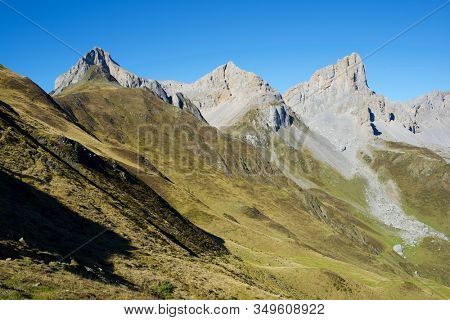 Aiguilles du Ansabere in Lescun Cirque. Aspe Valley, Pyrenees, France.