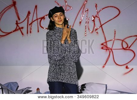 Kyiv, Ukraine - February 2, 2020: Designer Sofia Roussin During Her Fashion Presentation As Part Of 