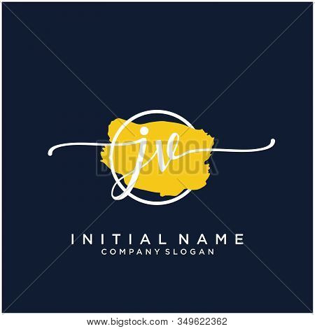 Jv Initial Handwriting Logo Design With Brush Circle. Logo For Fashion,photography, Wedding, Beauty,