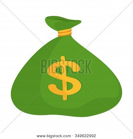 Tied Up A Green Bank Bag. Metaphor Of Success And Wealth, Greed And Stinginess. Collector And Transp