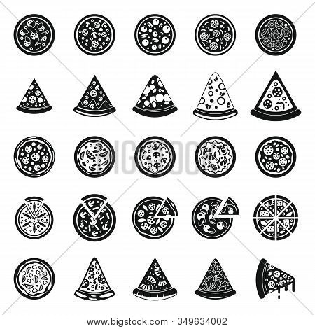 Pizza Baked Icons Set. Simple Set Of Pizza Baked Vector Icons For Web Design On White Background