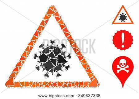 Glossy White Mesh Sars Virus Warning With Sparkle Effect. Abstract Illuminated Model Of Sars Virus W