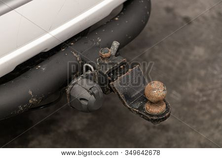 Novosibirsk, Russia - December 21, 2019:  Toyota Fortuner, Black Car  Tow Hitch.view Of The Vehicle 