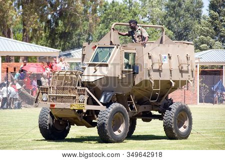 Bloemfontein; South Africa - November 1; 2008: A Buffel Infantry Mobility Vehicle At An Open Day At 