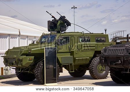 Astana, Kazakhstan - May 25, 2018: Armored Personnel Carrier Btr-80a At The Kadex Exhibition