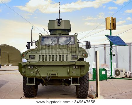 Astana, Kazakhstan - May 25, 2018: Armored Personnel Carrier Btr-80a At The Kadex Exhibition