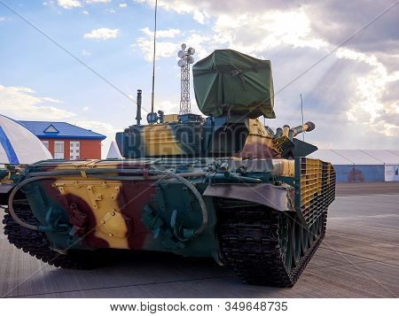 Astana, Kazakhstan - May 25, 2018: Armored Personnel Carrier Btr-80a At The Kadex Exhibition