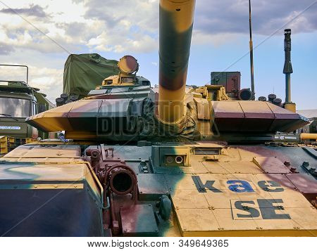 Astana, Kazakhstan - May 25, 2018: Armored Personnel Carrier Btr-80a At The Kadex Exhibition