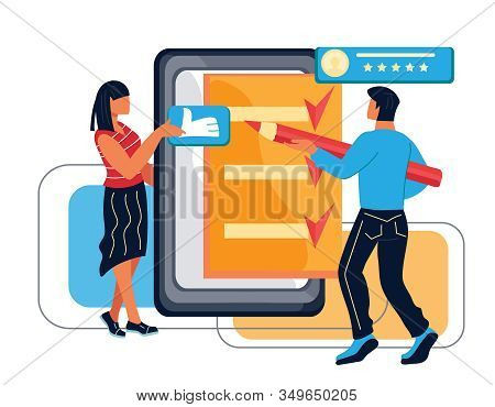 Online Voting Questionnaire And Business Feedback Concept. Faq And User Experience.