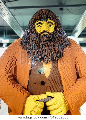 London, United Kingdom- June 2019: Rubeus Hagrid Made With Bricks Toys.